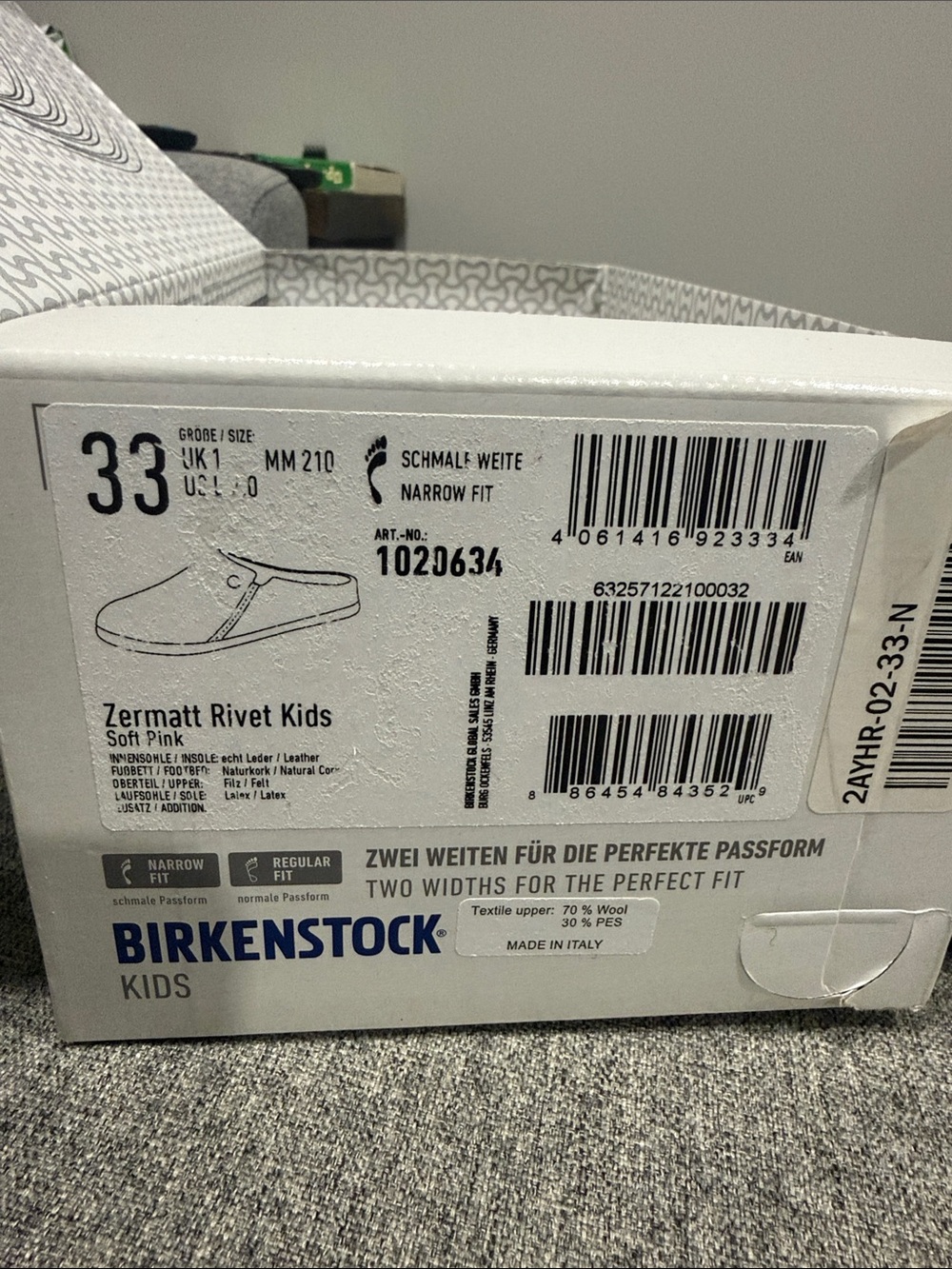 Birkenstock Kids Zermatt Rivet Slippers Soft Pink - Picture 5 of 5